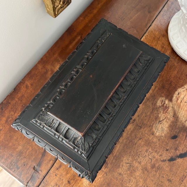 Late 19th Century Antique Italian Renaissance Style Grand Tour Carved Wood Cassone Footed Casket Box For Sale - Image 5 of 8