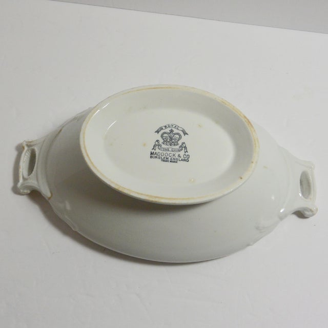 Circa 1906 Antique White Ironstone Covered Vegetable Dish For Sale - Image 9 of 11