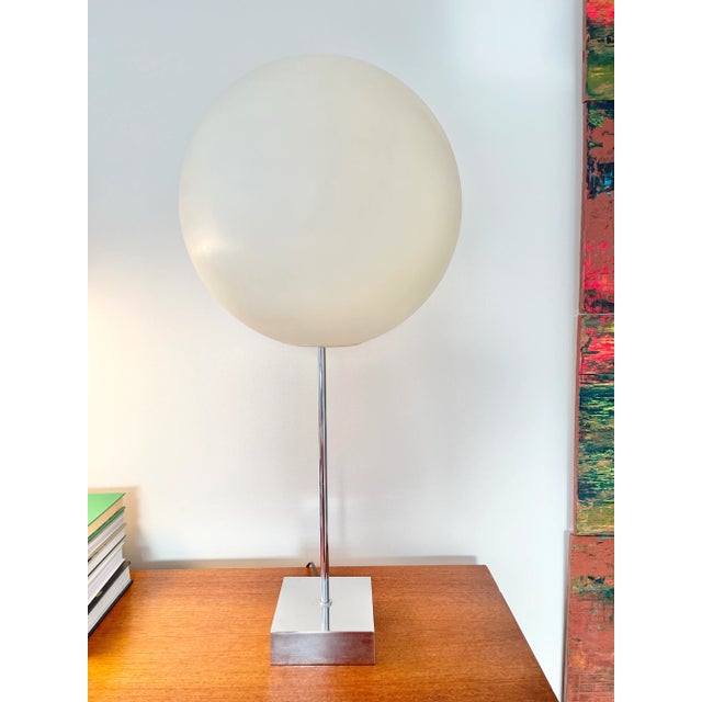 Mid-Century Modern 1970s Robert Sonneman "Lollipop" Chrome Table Lamp For Sale - Image 3 of 10
