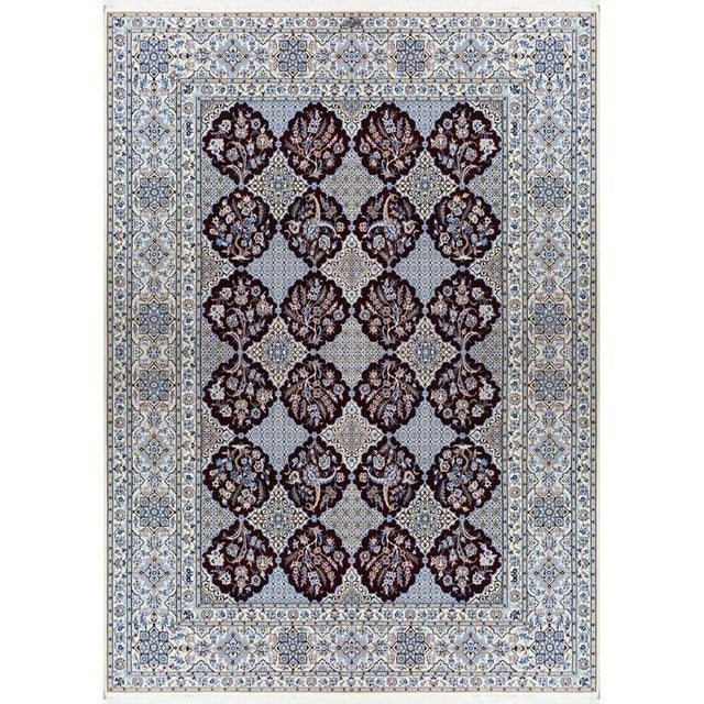 Hand-Knotted Wool and Silk Nain Rug For Sale - Image 6 of 6