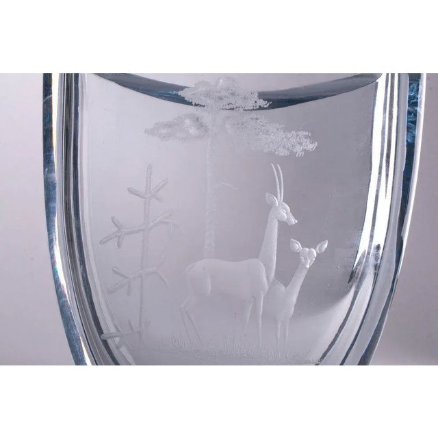 Art Deco Swedish Art Crystal Vase from Strömbergshyttan, 1930s For Sale - Image 3 of 12