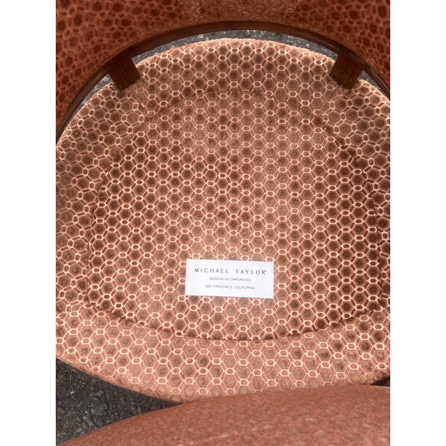 Pair Vintage Michael Taylor Designs French Louis XVI Style Barrel Back Armchairs For Sale - Image 10 of 14