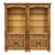 1980s Regency Coastal Style Faux Bamboo Fruitwood Bookcases / Display Cabinets - S/2, Pair For Sale