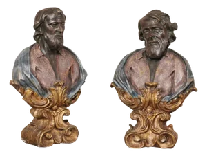 Mid 20th Century Italian Pair of Decorative Male Busts