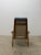 Lamino arm lounge chair with blue-gray sheepskin fabric on a teak wood frame by Yngve Ekström for Swedese, 2000s.