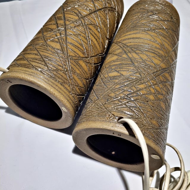 1960s Pair of Mid-Century Stoneware Table Lamps by Aage Rasmus for Selsbo, Sweden For Sale - Image 5 of 12