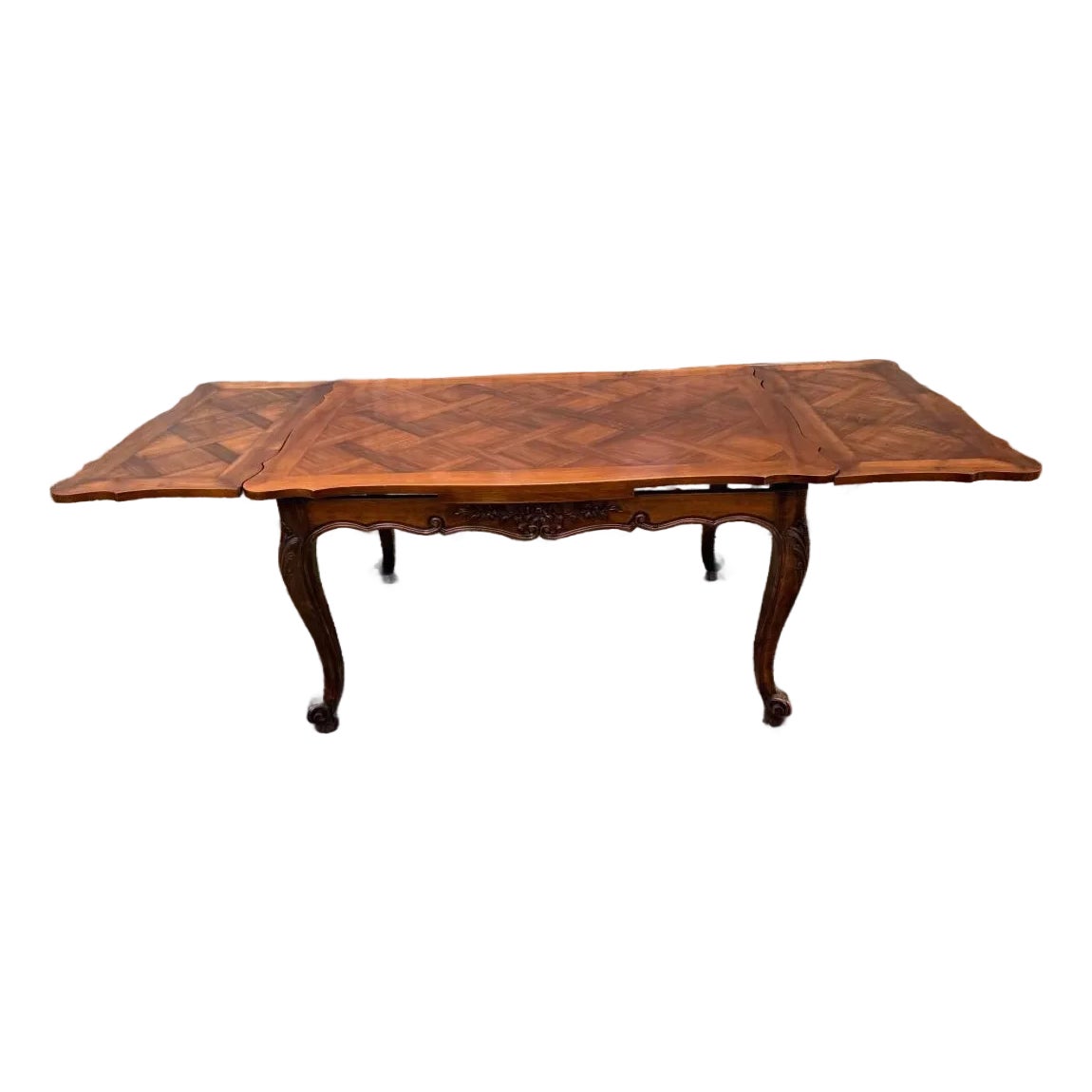 Vintage Rococo French Provincial Style Draw Leaf Dining Table | Chairish