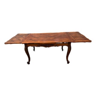 Vintage Rococo French Provincial Style Draw Leaf Dining Table For Sale