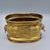 Neoclassical Vintage Gilt Metal Oval Cachepot Planter With Lion Head Ring Handles For Sale - Image 3 of 11