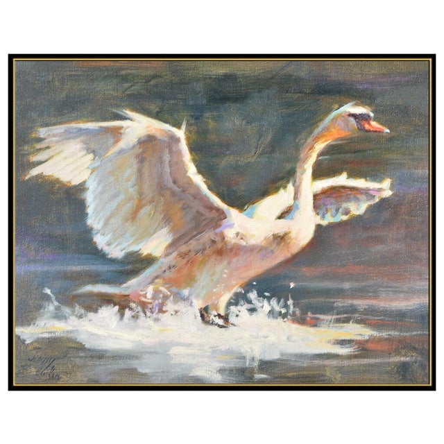 Message us to inquire about custom framing options! (Included for free with every purchase) The artwork here, "Swan in...