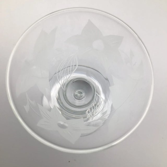 Floral Etched Crystal Stemware Glasses - Set of 18 For Sale - Image 11 of 13