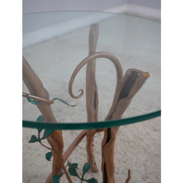 1970s Stunning Italian Toleware Floral Base Iron Occasional Table For Sale - Image 5 of 12