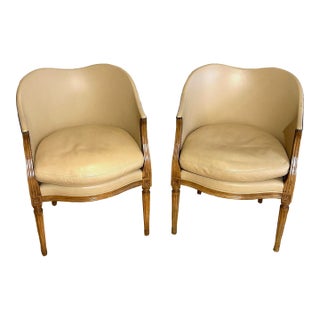 Pair Gregorius Pineo #5197 French Style Tub Chairs For Sale