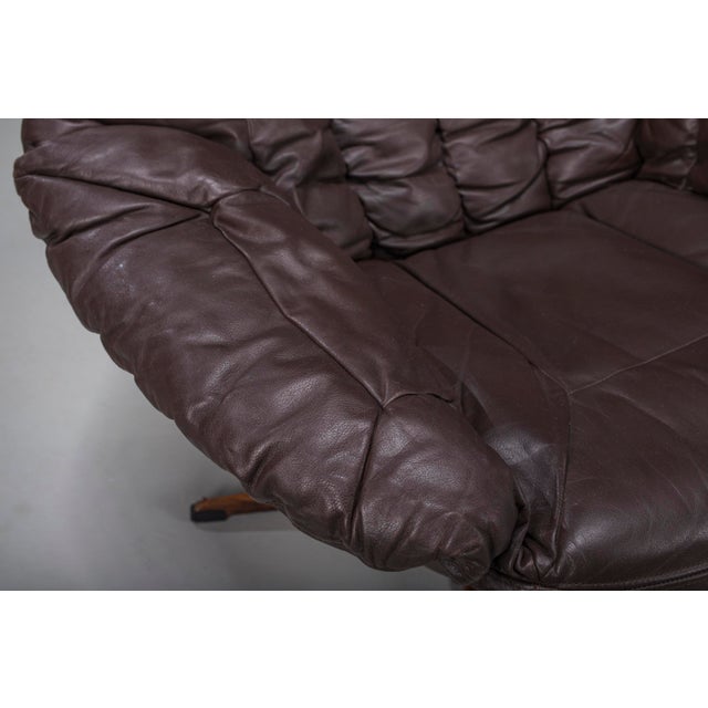 Mid-Century Modern Danish Swivel Lounge Chairs in Leather by H.W. Klein for Bramin, Denmark, 1970s, Set of 2 For Sale - Image 3 of 18