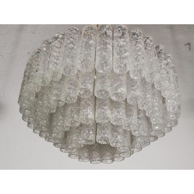 Large Iced Glass Tube Chandelier from Doria, 1960s For Sale - Image 9 of 12
