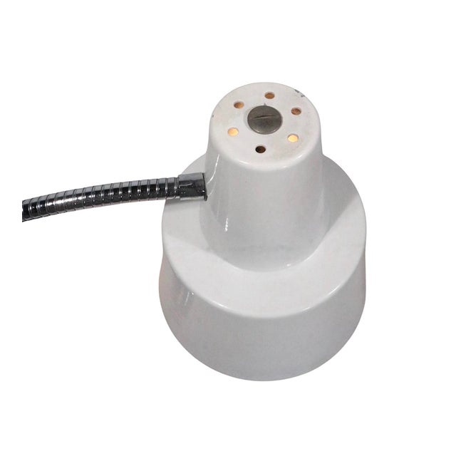 Metal Mod Chrome and White Gooseneck Desk Lamp C. 1970's After Josef Hurka for Napako For Sale - Image 7 of 12