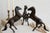 Hollywood Regency 1970s Hollywood Regency Solid Bronze Triple Rearing Stallion Figurine – Single Integrated Piece For Sale - Image 3 of 5