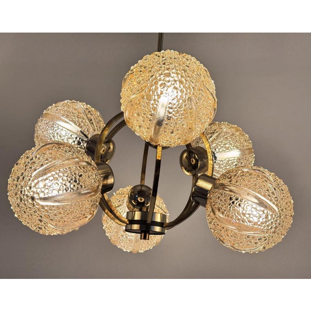 Gold Space Age Brass Ceiling Lamp by Richard Essig, 1970s For Sale - Image 8 of 18
