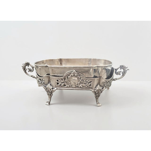 Antique Louis XVI Revival French Silver-Plated Jardinière, 1890 For Sale - Image 9 of 17