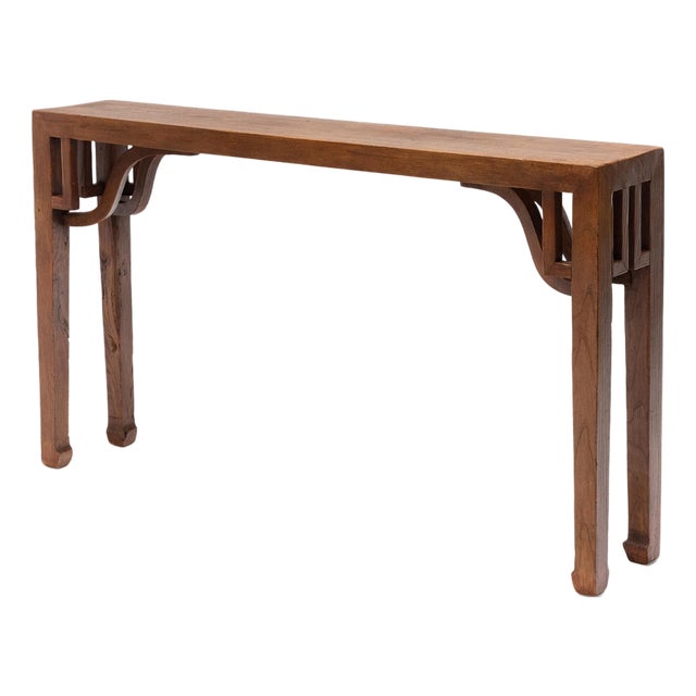 Chinese Keyhole Spandrel Console Table, C. 1875 For Sale