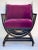 Side Chair: Vintage Occasional Chair: Ebonized Wood W/New Upholstery. Savonarola Style, on Castors, Textile: Performance Magenta Corduroy Velvet. For Sale - Image 11 of 11
