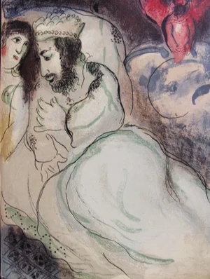 1950s Marc Chagall "Sara Et Abimelech" Lithograph