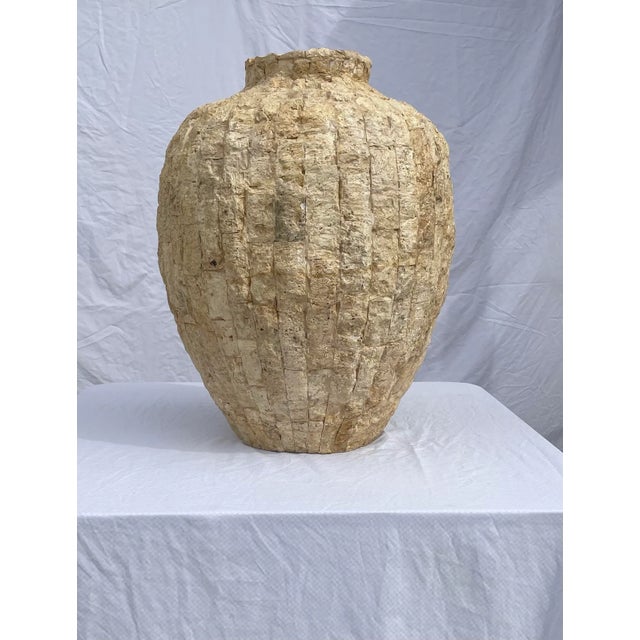 Raw Tessellated Fossil Stone Floor Vase For Sale - Image 9 of 9