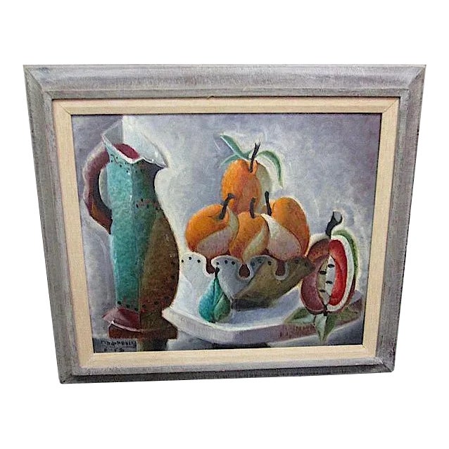 Original Signed/Dated '52 Vintage Mid 20th C. Oil On Canvas By Listed Spanish Artist Riba-Rovira For Sale