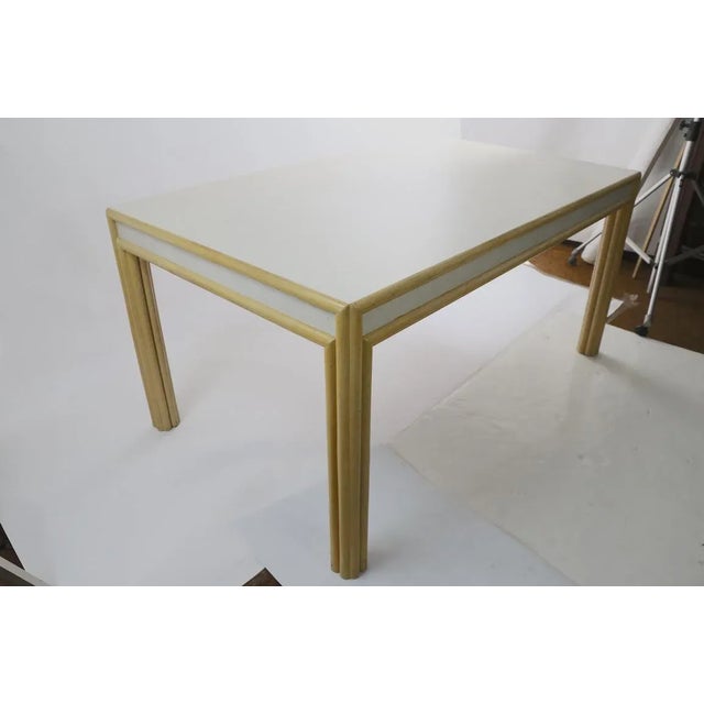 Large Bamboo and Formica Dining Conference Table Desk Attributed to Ficks Reed For Sale - Image 10 of 10