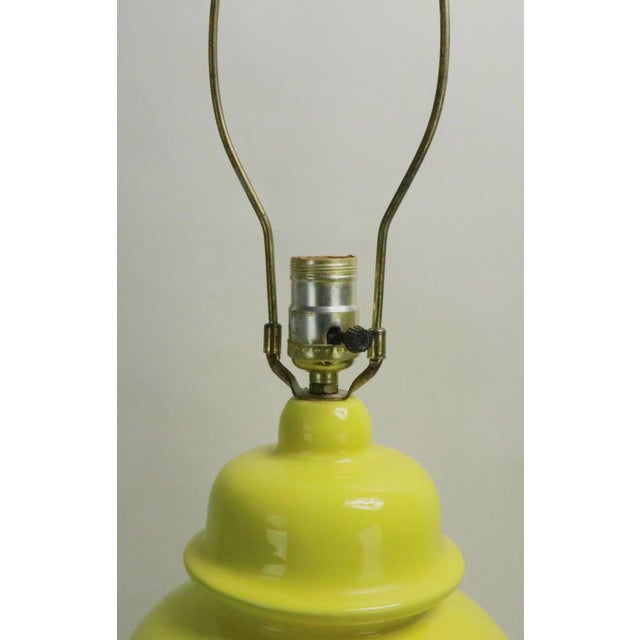 1970s 1970s Bright Yellow Chinese Style Table Lamp For Sale - Image 5 of 9