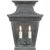 Chapman & Myers for Visual Comfort Signature Elsinore Medium 3/4 Wall Lantern in Weathered Zinc with Clear Glass For Sale
