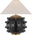 Modern Kelly Wearstler by Visual Comfort Signature Linden Medium Orb Table Lamp in Black with Linen Shade For Sale - Image 3 of 3
