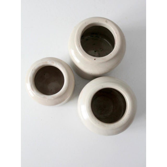 Antique Early 20th Century Cream Stoneware Crocks, Set of 3 For Sale - Image 14 of 15