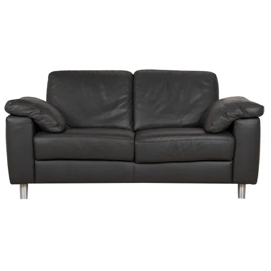 Leather Two Seater Black Sofa from Koinor For Sale