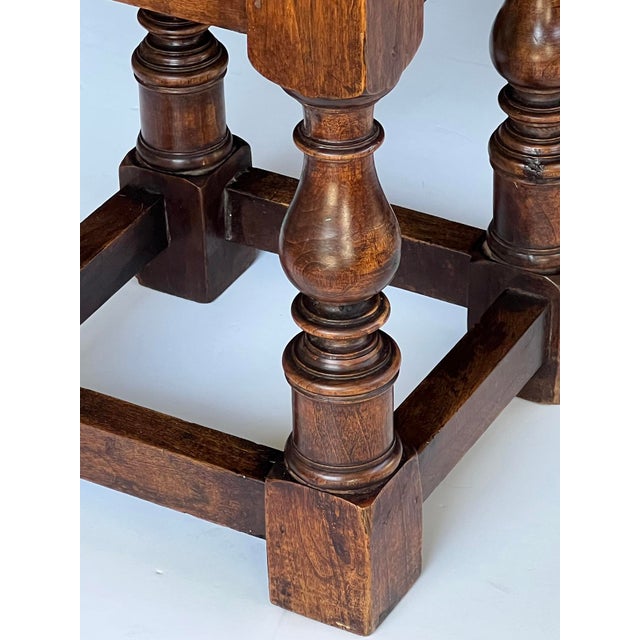1900 - 1909 Pair Rustic Continental Baroque Style Octagonal Single-Drawer Side Tables For Sale - Image 5 of 13
