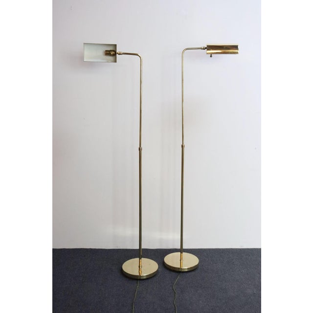 Pair of Vintage Fully Adjustable Floor Lamps by Chapman in Polished Brass For Sale In New York - Image 6 of 18