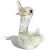 Beautiful vintage Murano hand blown clear, gold flecks, and bubbles Italian art glass baby bird figurine. Documented to...
