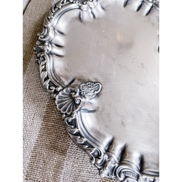 Victorian Antique Silver Plated Tip Tray From Holland House Hotel in Nyc For Sale - Image 3 of 6