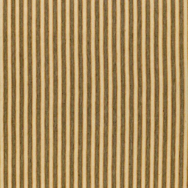 Schumacher Wainscott Linen Stripe Fabric in Azure For Sale