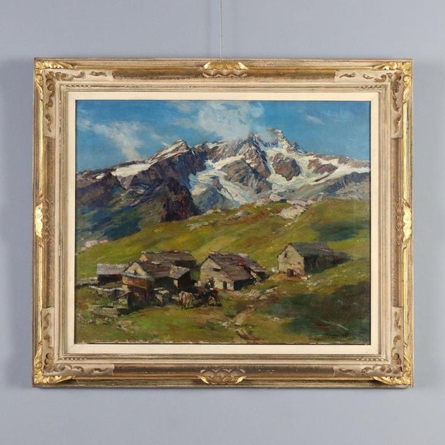 Riccardo Galli, balcony of Monte Rosa, Oil on Canvas, Framed For Sale - Image 13 of 13
