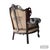 Navy Blue Vintage Hand Carved Italian Deconstructed Upholstered Armchair For Sale - Image 8 of 8