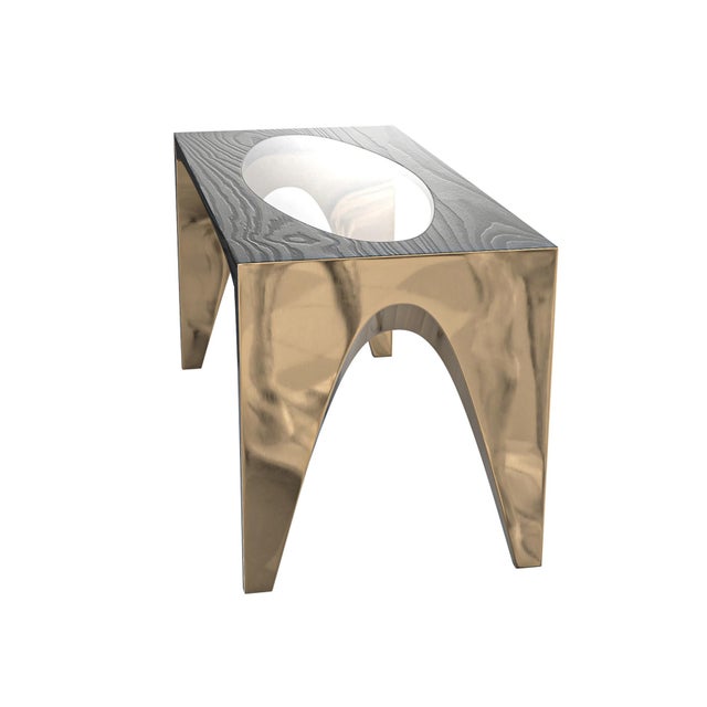 "Partire" Desk With Bronze, Hand Crafted For Sale - Image 4 of 5