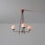 1950s Vintage Italian Brass and Red Lacquered Chandelier with Opaline Glass, 1950s For Sale - Image 5 of 13
