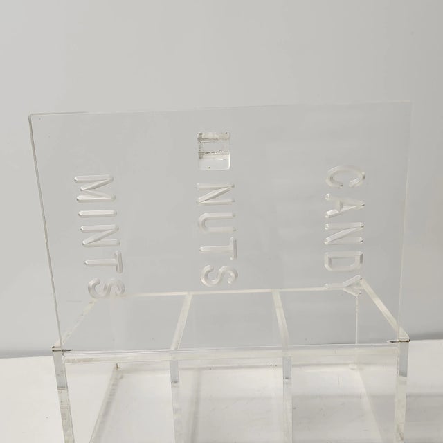 Mid 20th Century Vintage Mid-Century Lucite Candy Nuts Mints Bar Box With Hinged Lid For Sale - Image 5 of 8