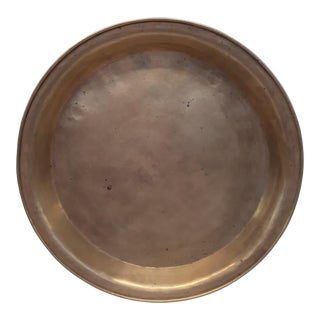 Large Antique Brass Footed Tray For Sale