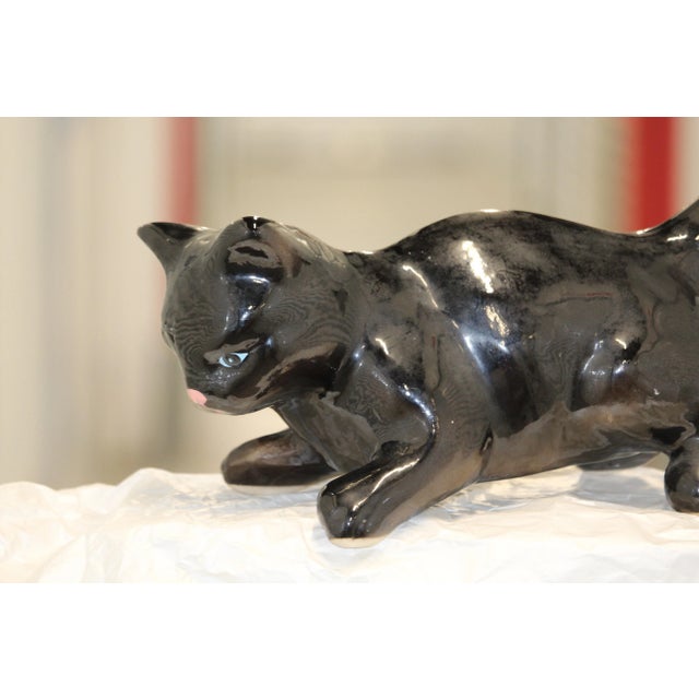 Black Cat Figurine from Vallauris France, 1970s For Sale - Image 10 of 18