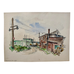 Henry Emil Salloch Original Watercolor on Paper Port Clyde, Maine. 1950