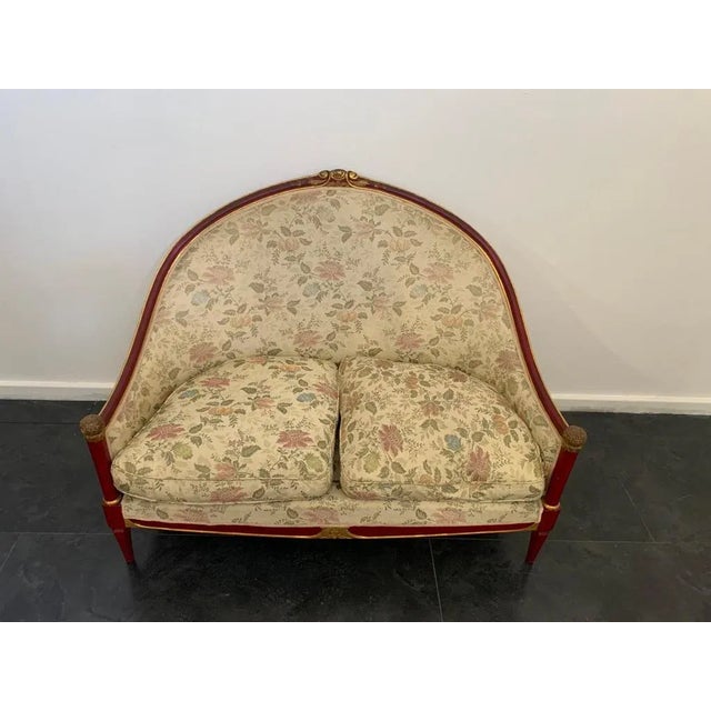 Art Deco Red Sofa For Sale - Image 3 of 13