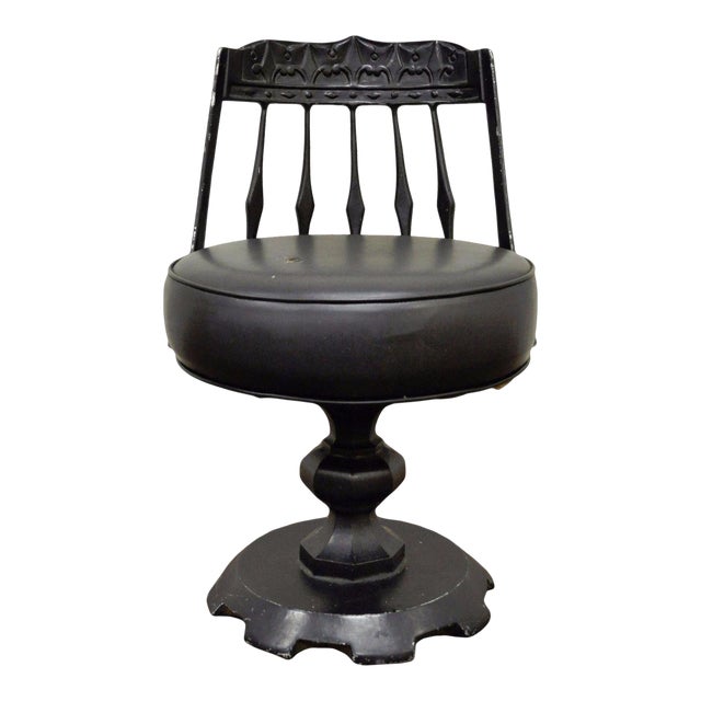 Vintage Kessler Art Deco Style Black Cast Aluminum Swivel Vanity Club