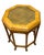 Rattan side table in the manner of McGuire. Leather wrapped edges. Glass inset tabletop, that can be removed for Cleaning....